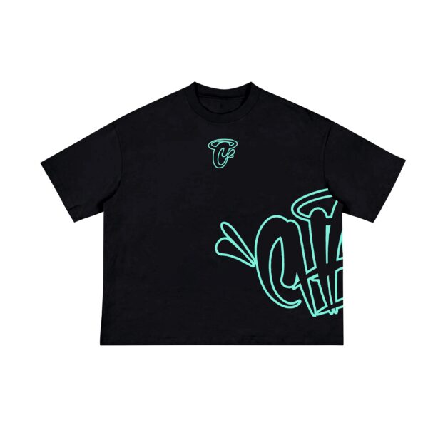Street Script Tee - Cyan