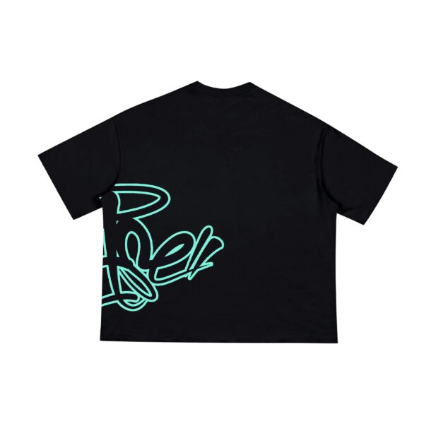 Street Script Tee - Cyan